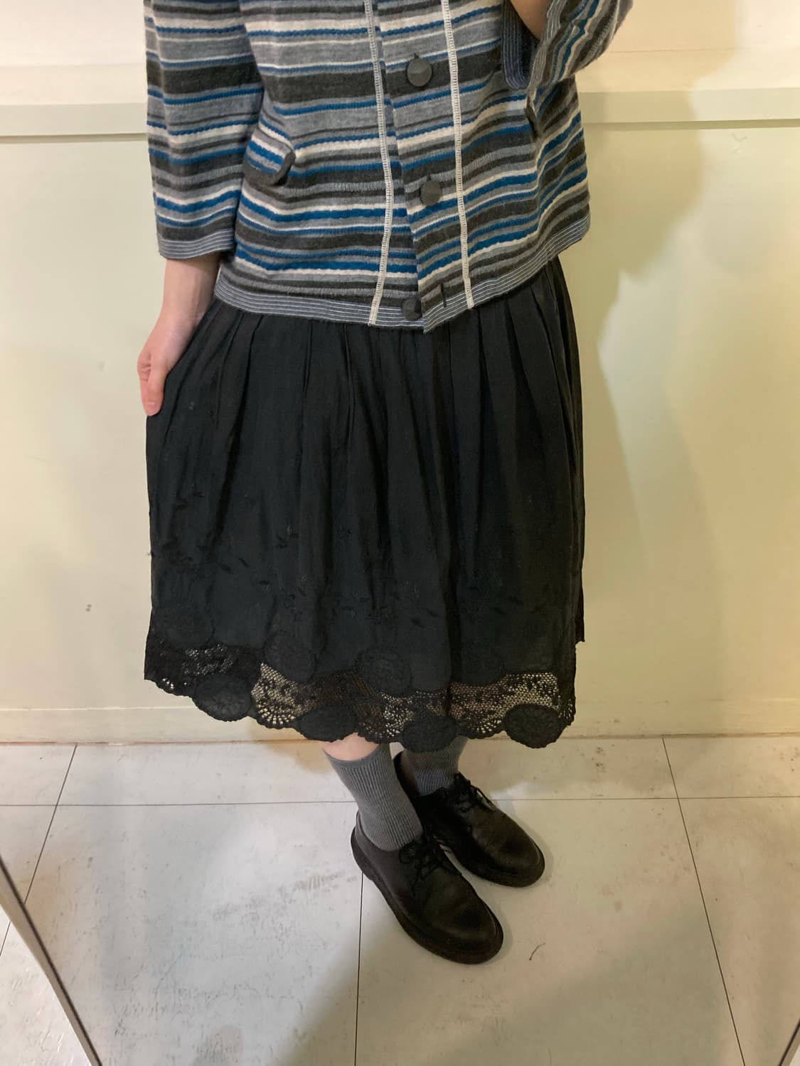밴딩 레이스 펀칭 스커트 상품이미지9