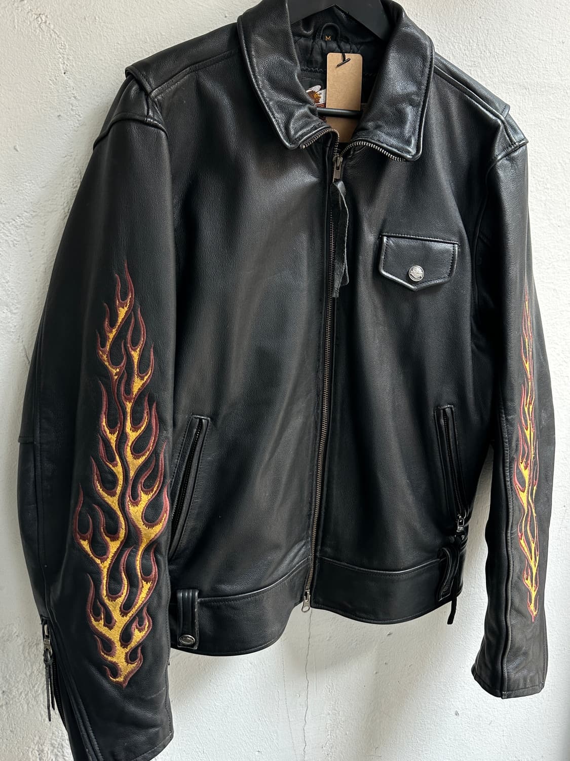 *RARE* 할리데이비슨 플레임 레더 자켓 빈티지 레더 자켓 바이커 상품이미지5