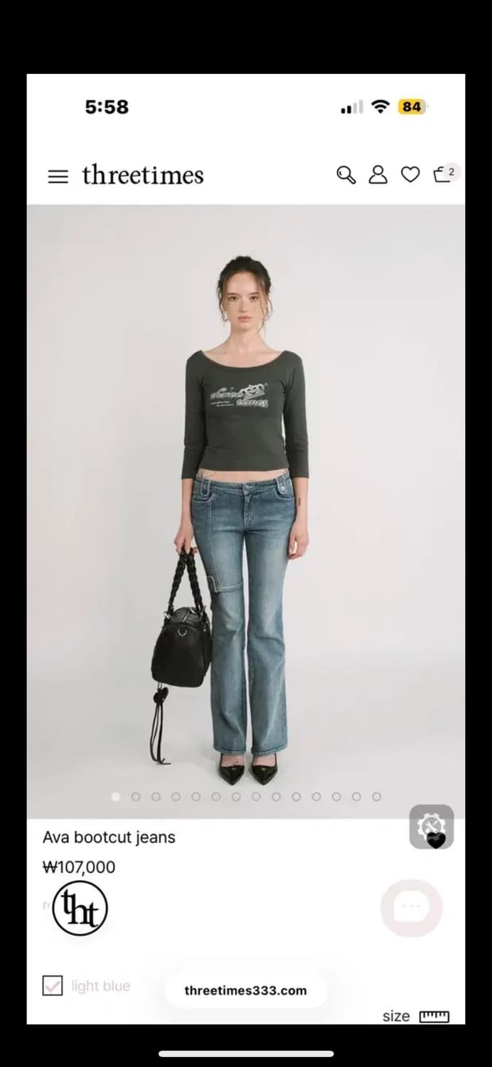 새상품) 쓰리타임즈 아바 부츠컷 진 S 상품이미지1