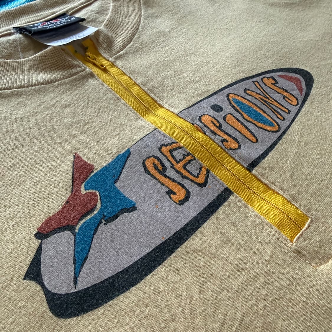 90s USA Sessions Skateboard Half zip 티셔츠 상품이미지5