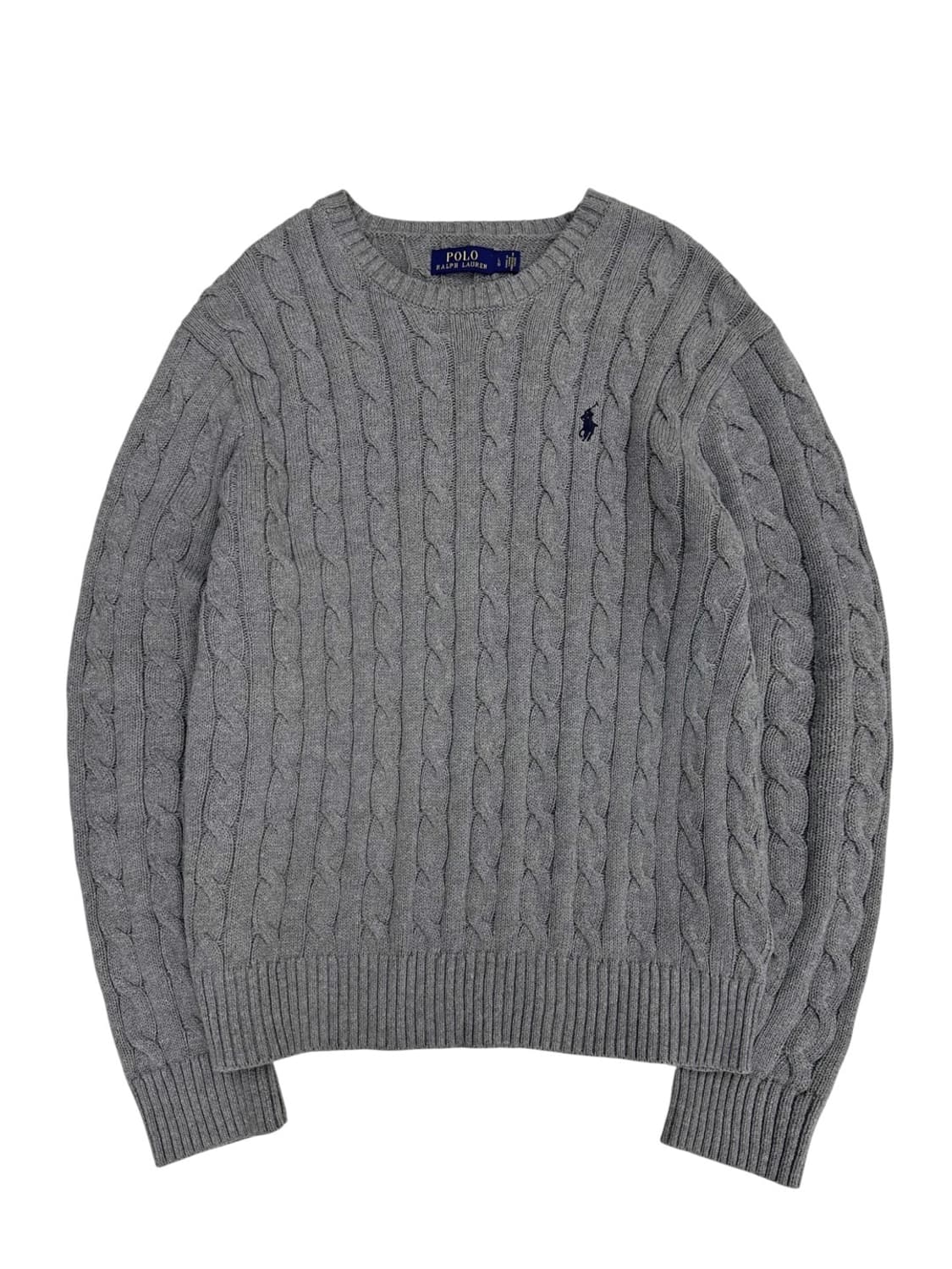 폴로 꽈배기 케이블니트 그레이 (L)  상품이미지1