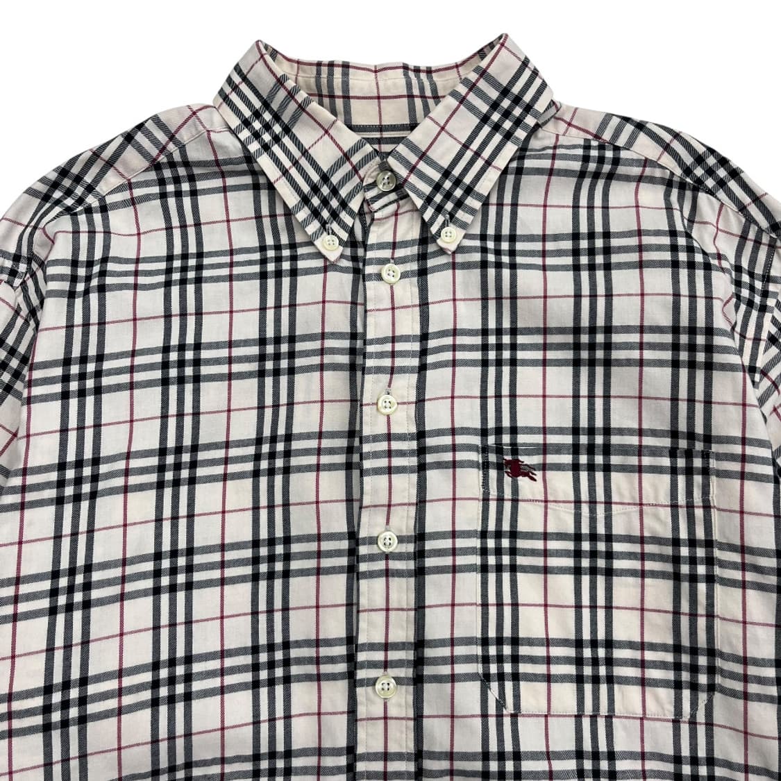 버버리 노바체크 버건디로고 셔츠 상품이미지4