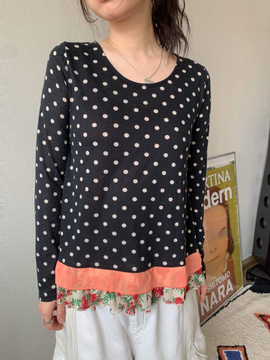 sunao kuwahara, dot cotton top 상품이미지3