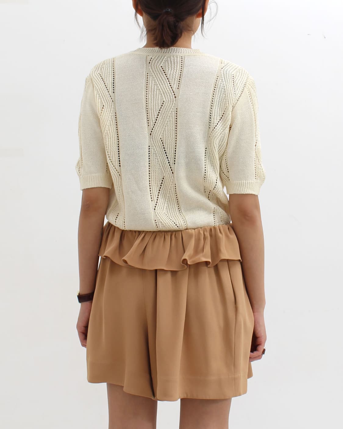 끌로에 Chole 실크 러플 베이지 반바지 숏팬츠 상품이미지10