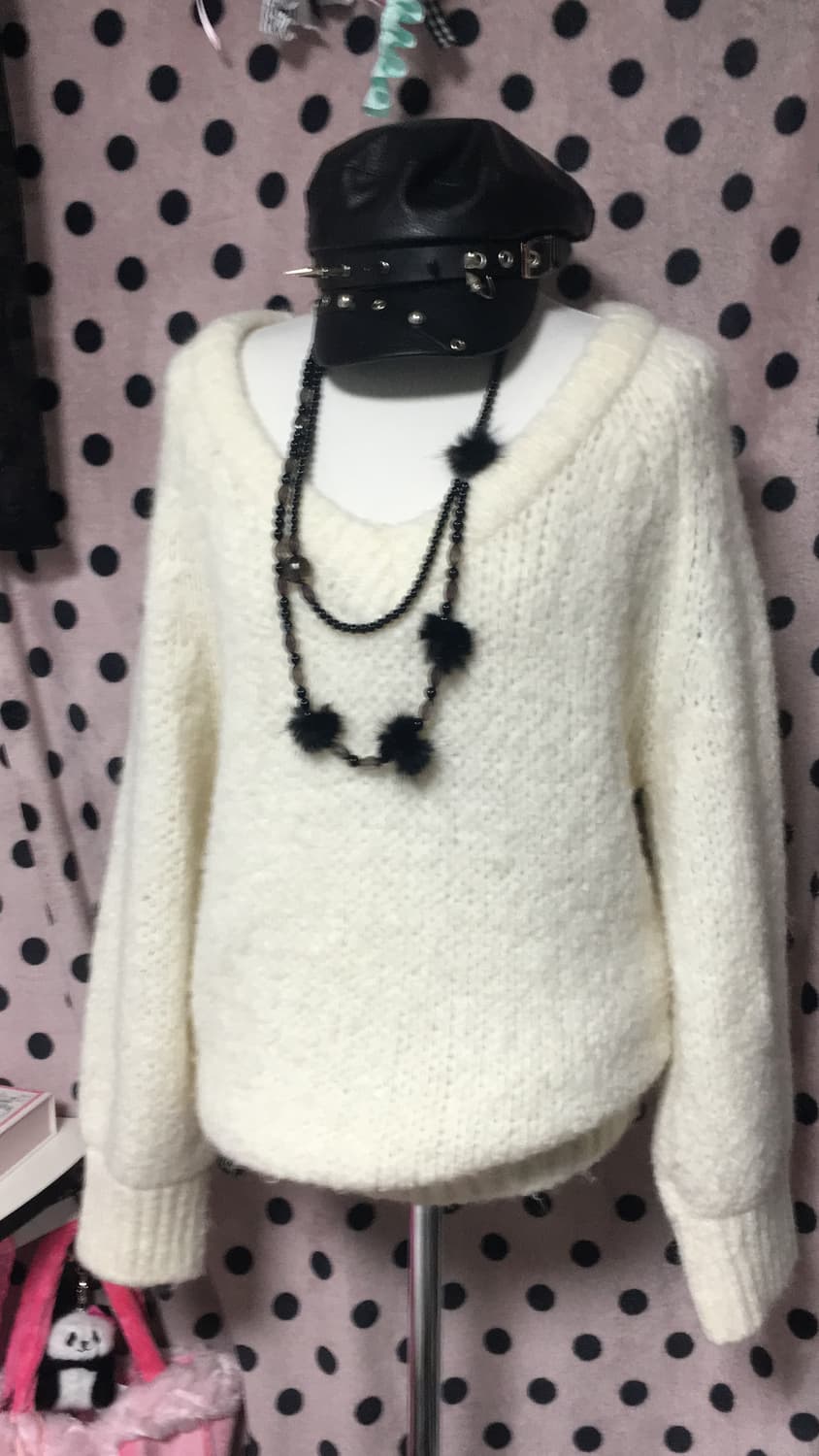 오네갸루 로걀 브이넥 니트 스웨터 상품이미지3