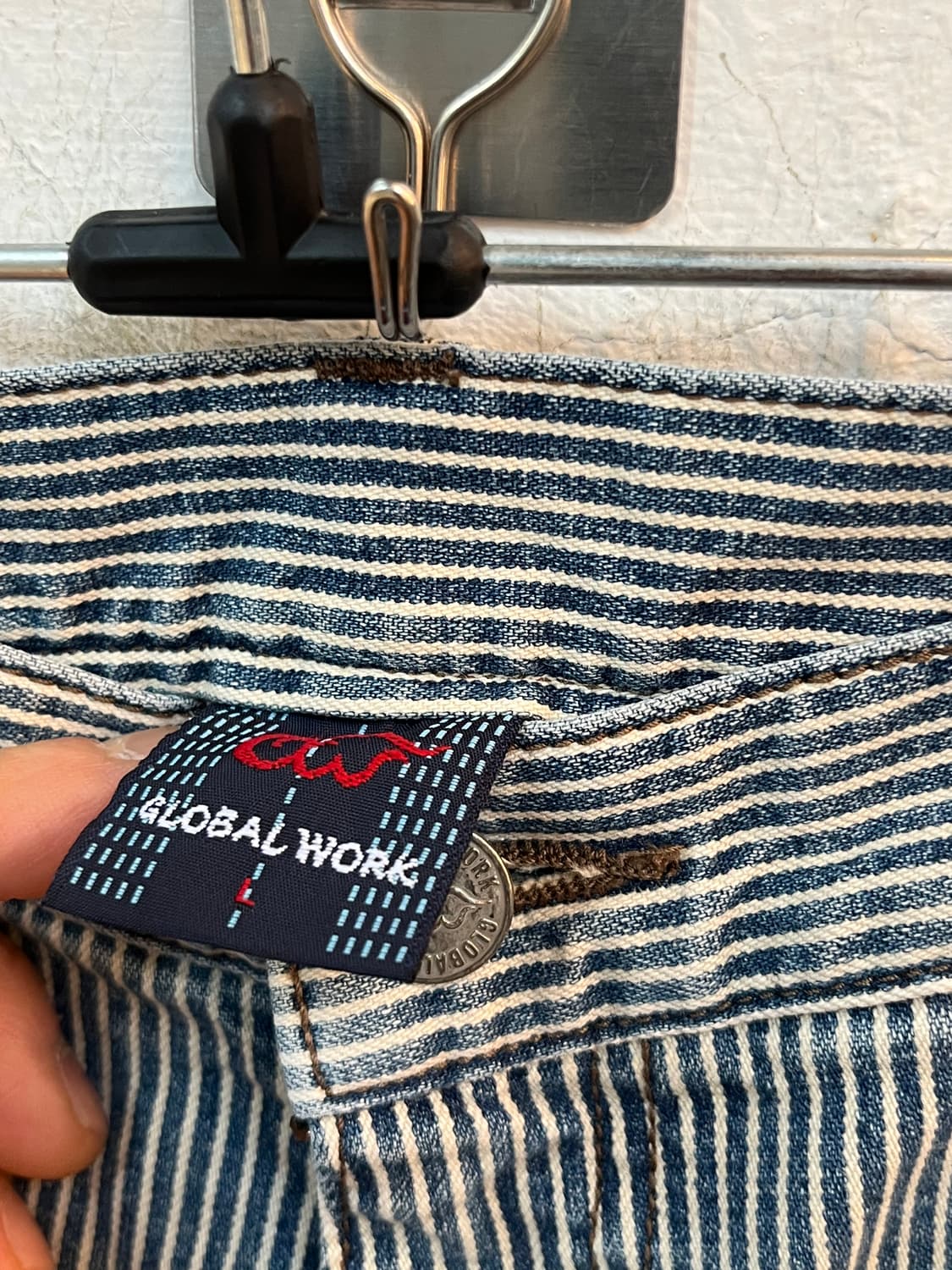 Global Work 스트라이프 데님 카고 진 L 상품이미지3