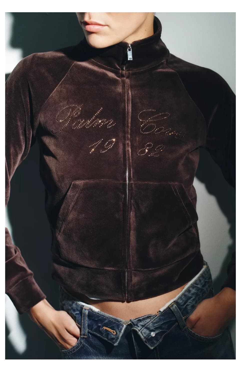 자라 벨벳 집업 자켓 상품이미지3