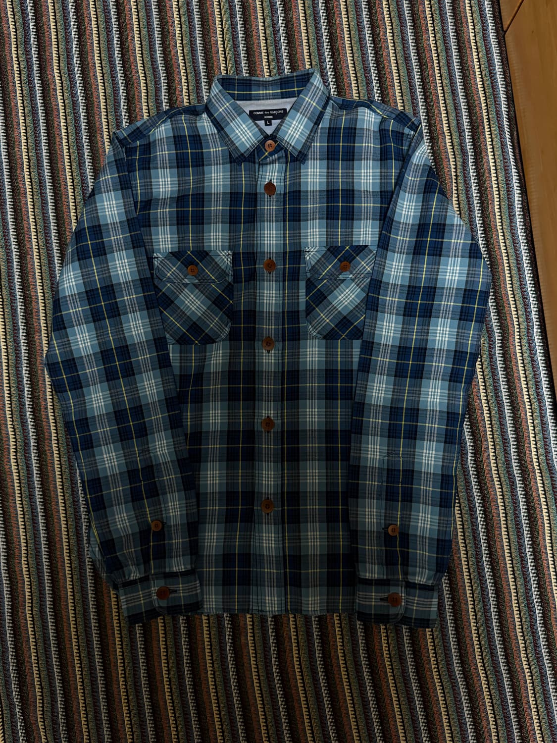 꼼데가르송 옴므 체크셔츠 L 상품이미지2