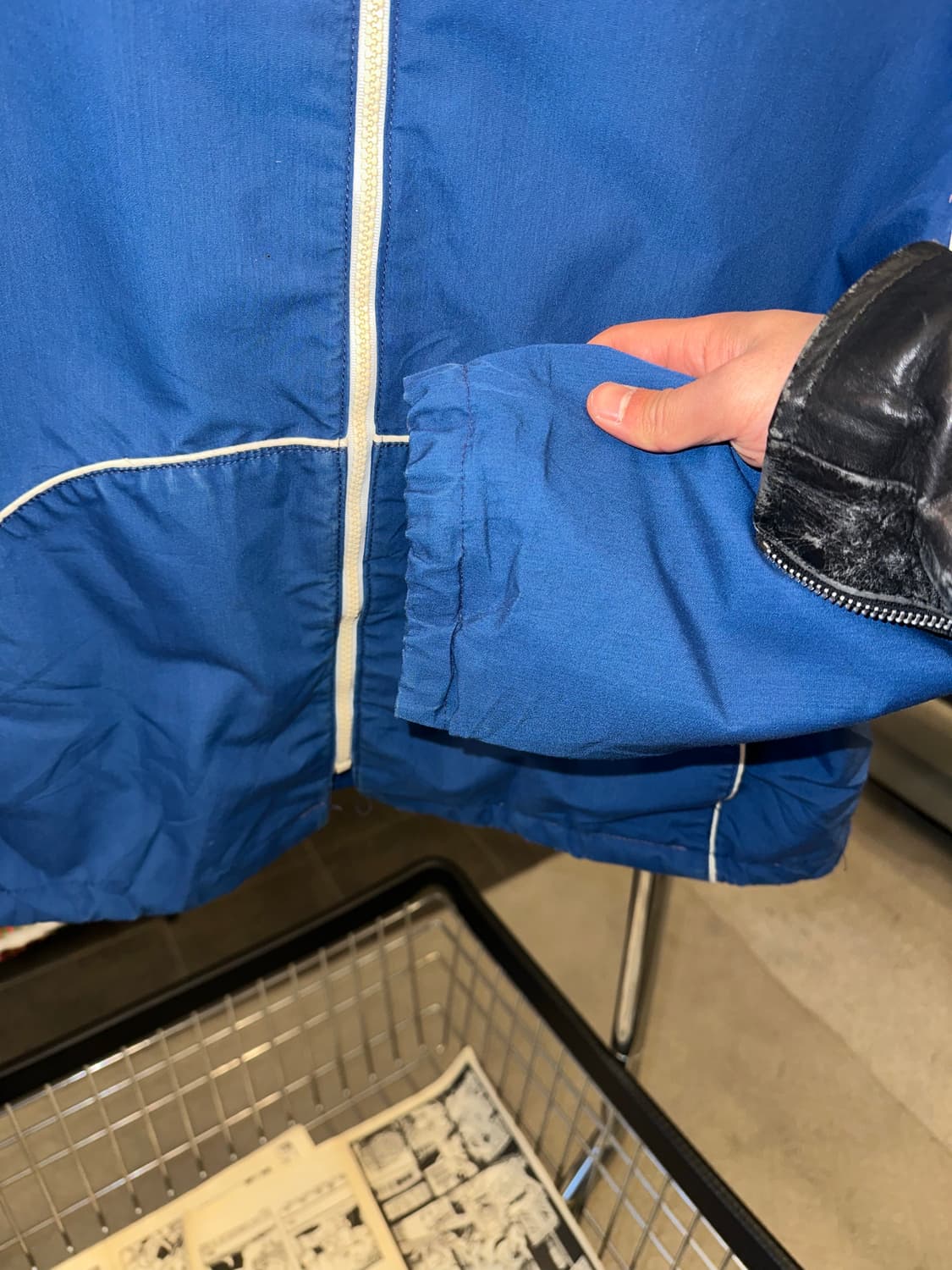 90’s American blue check lining jacket 상품이미지8