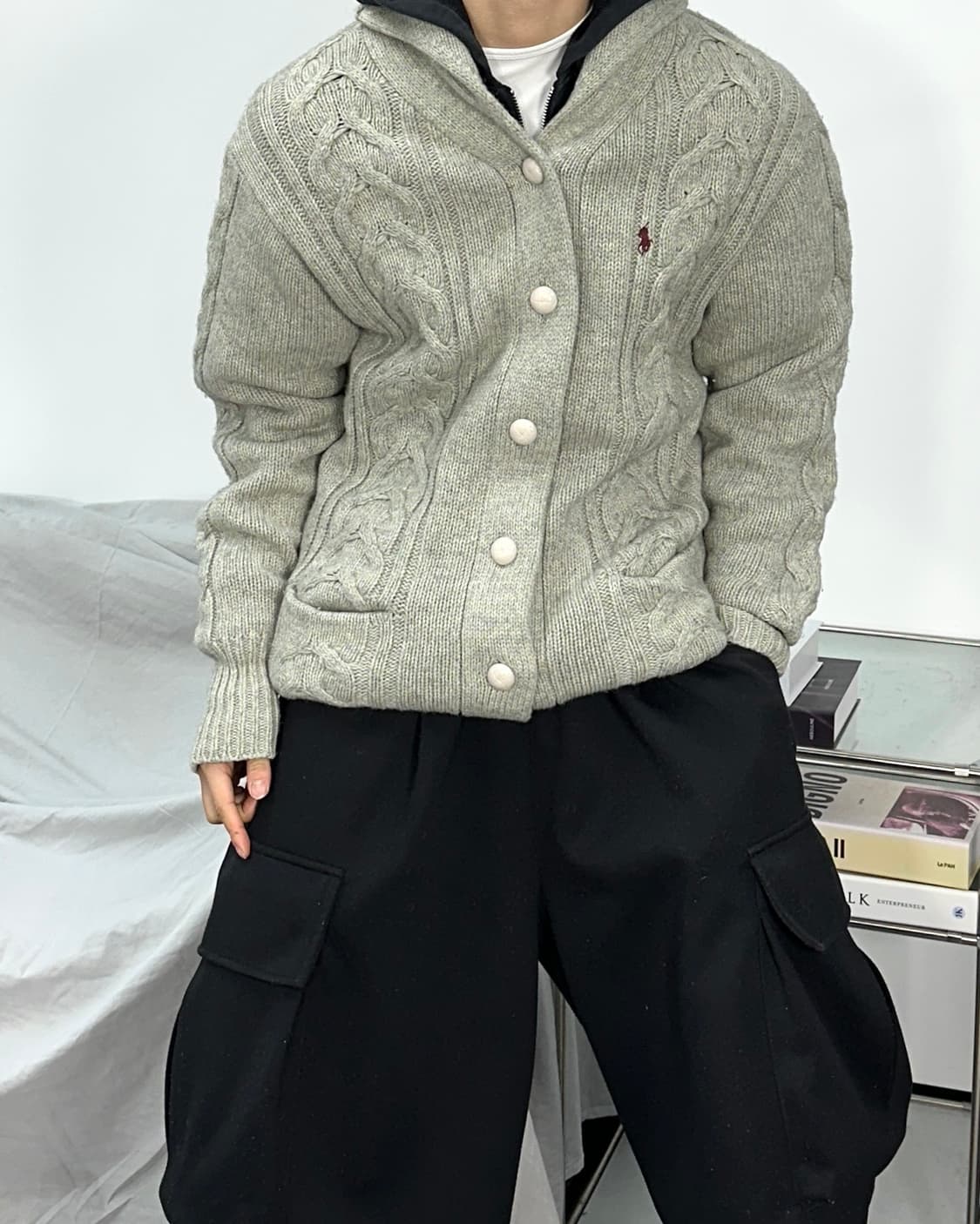 폴로 랄프로렌 숄카라 가디건 M 상품이미지2