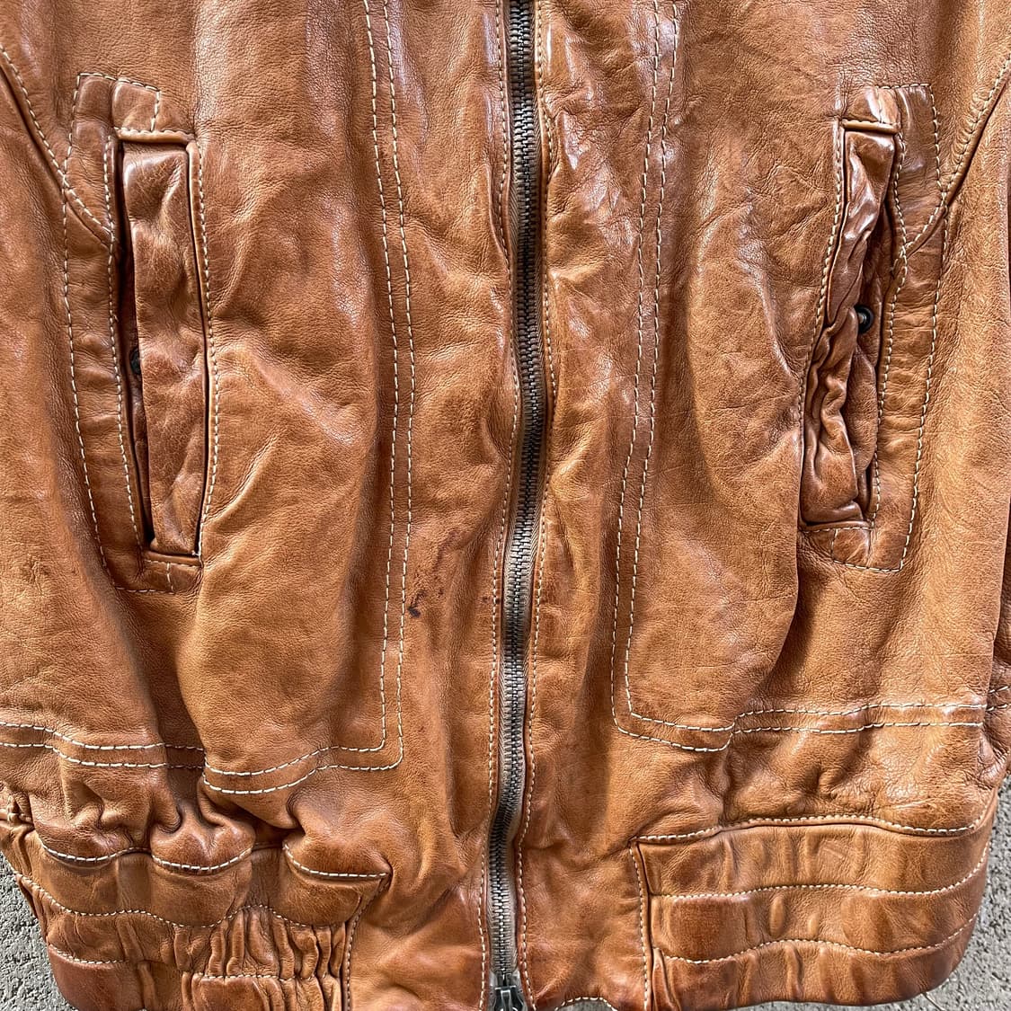 [XXS] 닐바렛 브라운 소가죽 조끼 자켓 상품이미지3