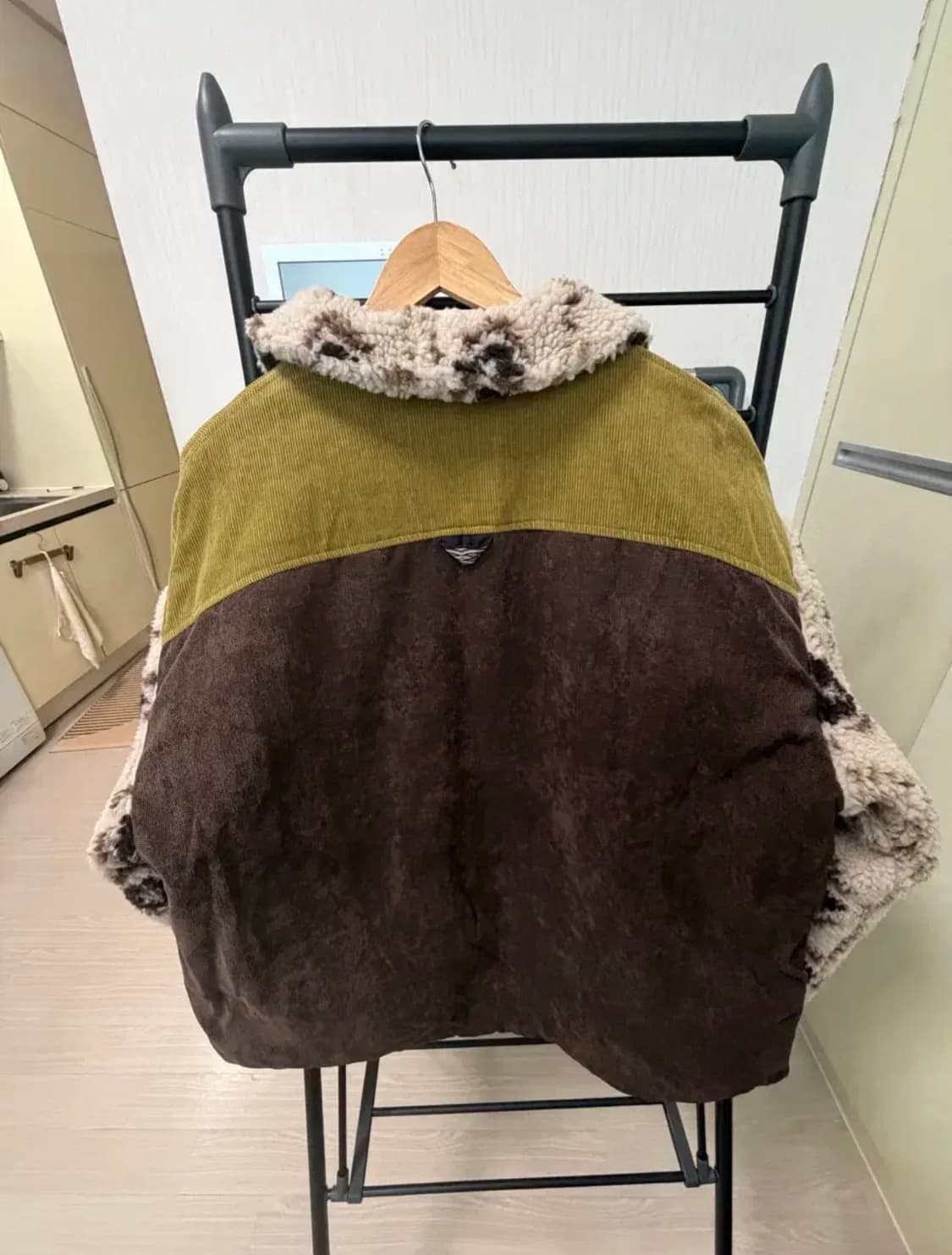 나바조패턴 배색 쉘파 퀼티드 점퍼 상품이미지4