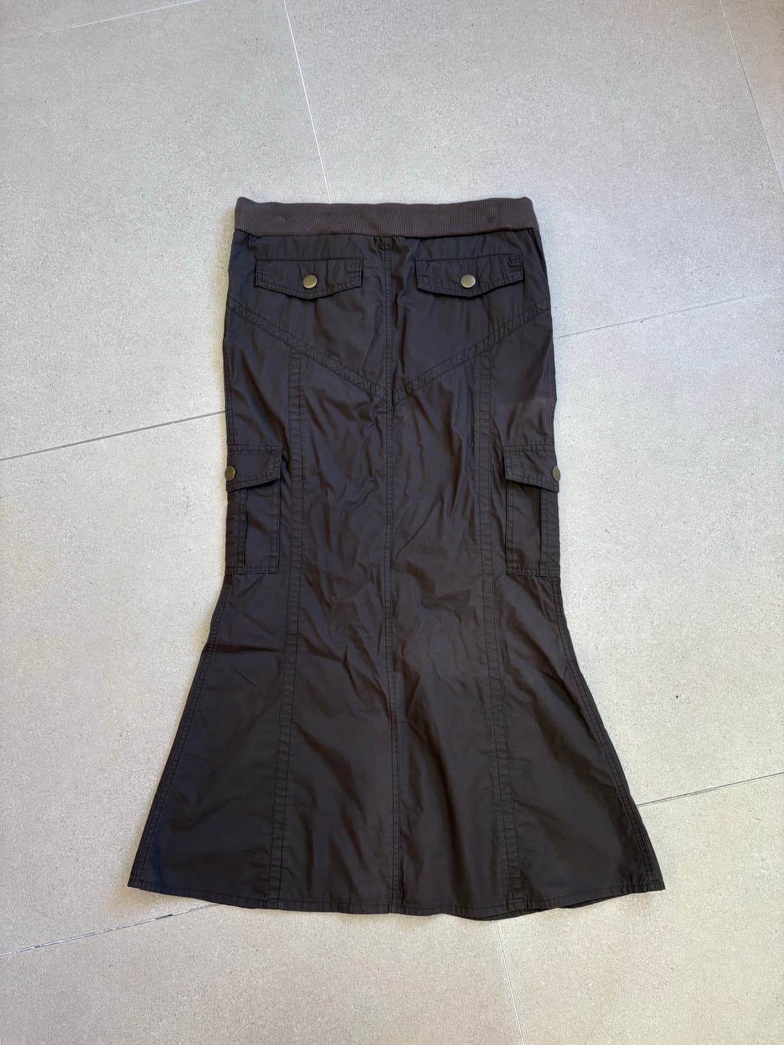 브라운 카고 롱스커트 상품이미지4