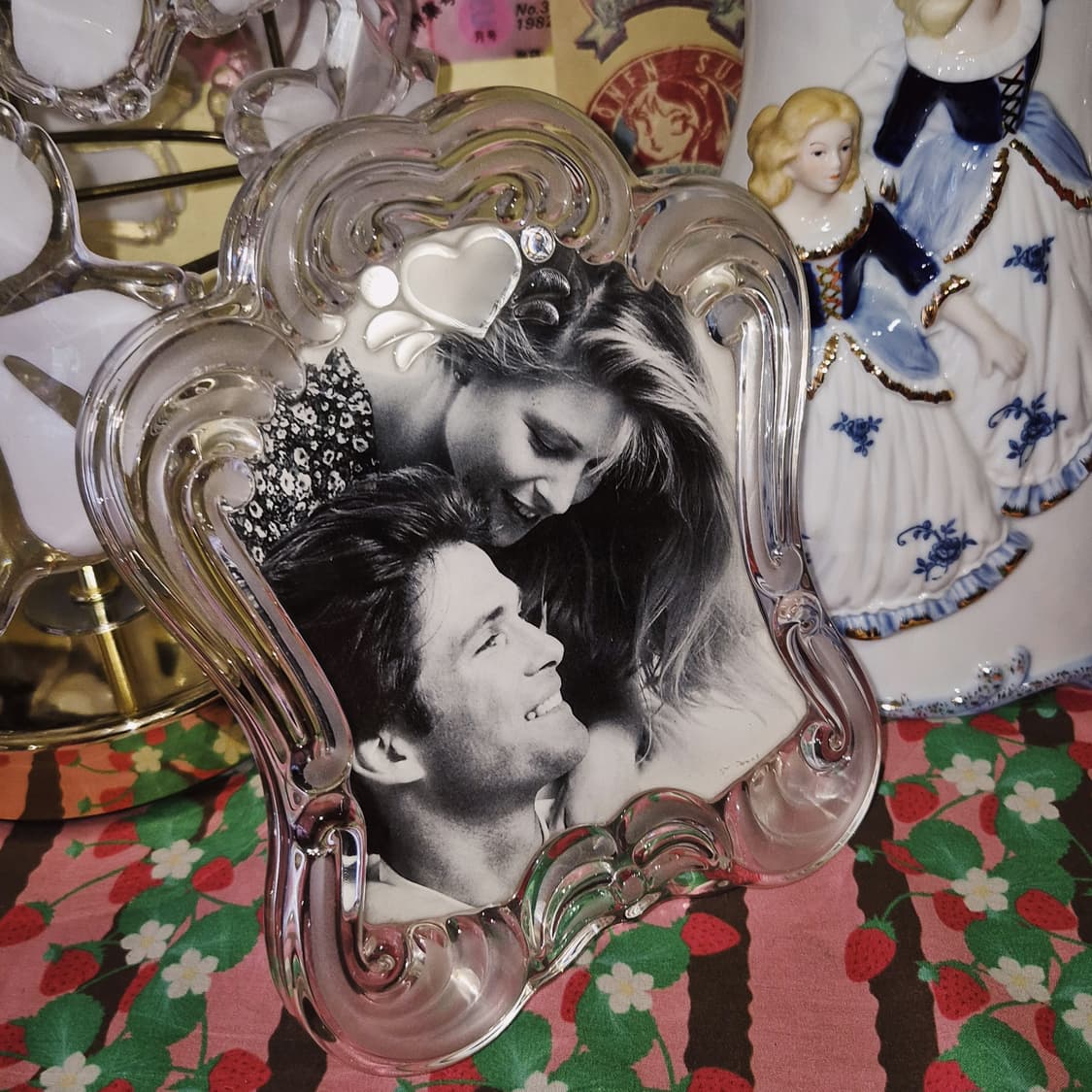 80s 미국 미카사 크리스탈 하트 엔틱 액자 상품이미지6