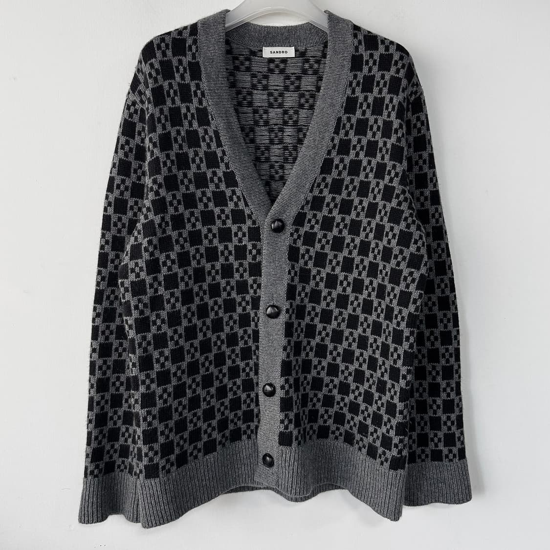 산드로옴므 22 크로스 자카드 가디건 상품이미지2