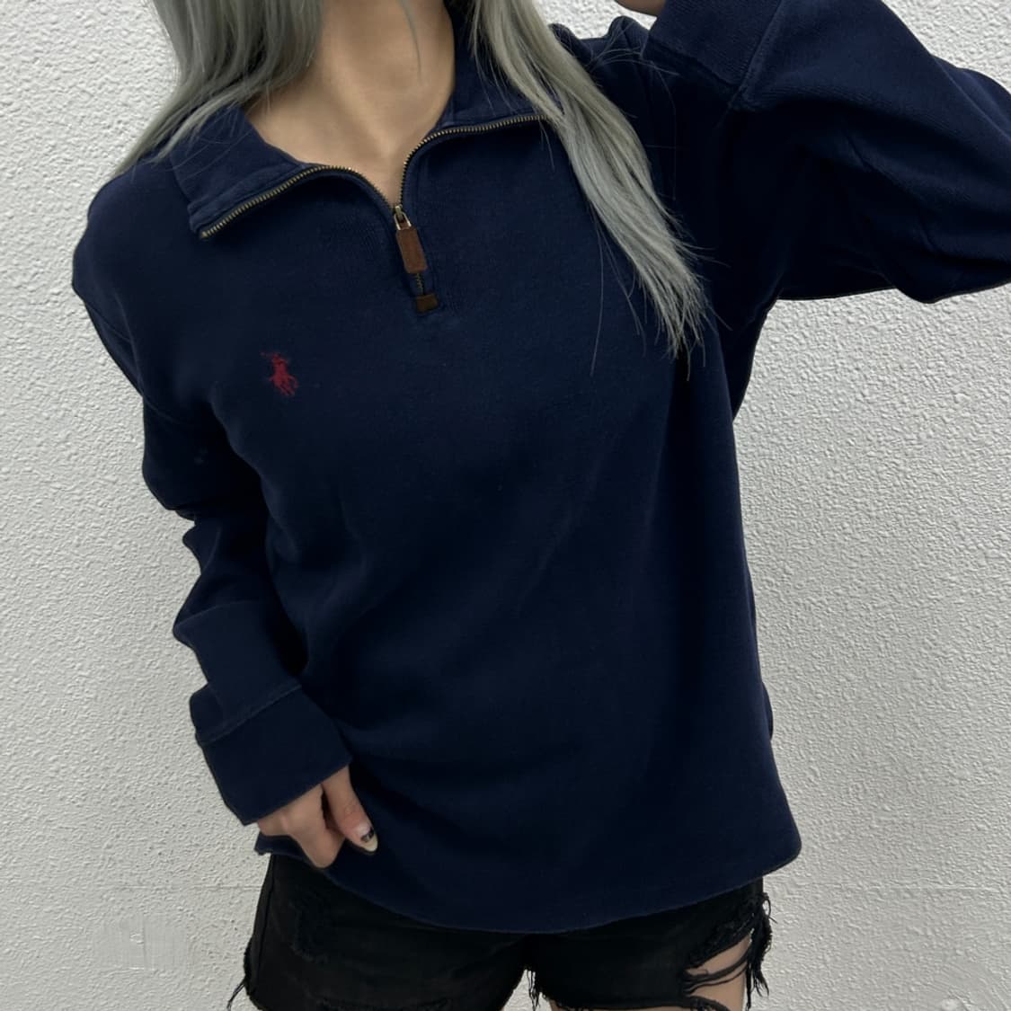 폴로 랄프로렌 레드포니 네이비 반집업 M 상품이미지1