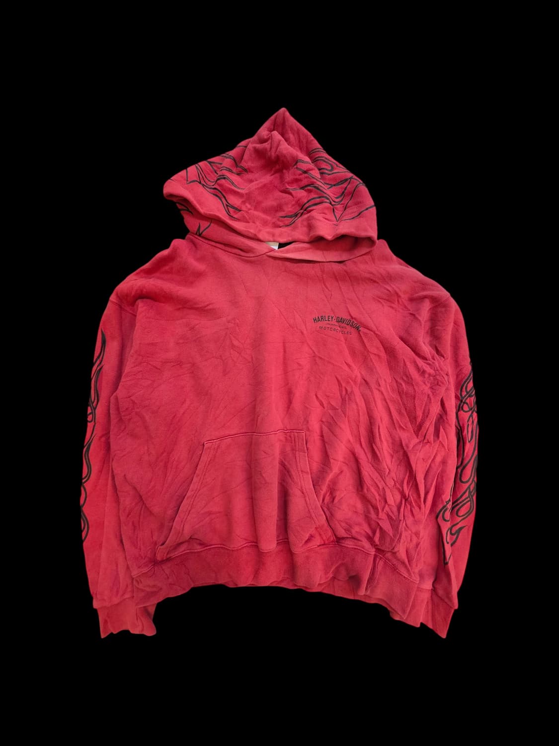 (할리 데이비슨 플레임 프린트 풀오버 후디 상품이미지1