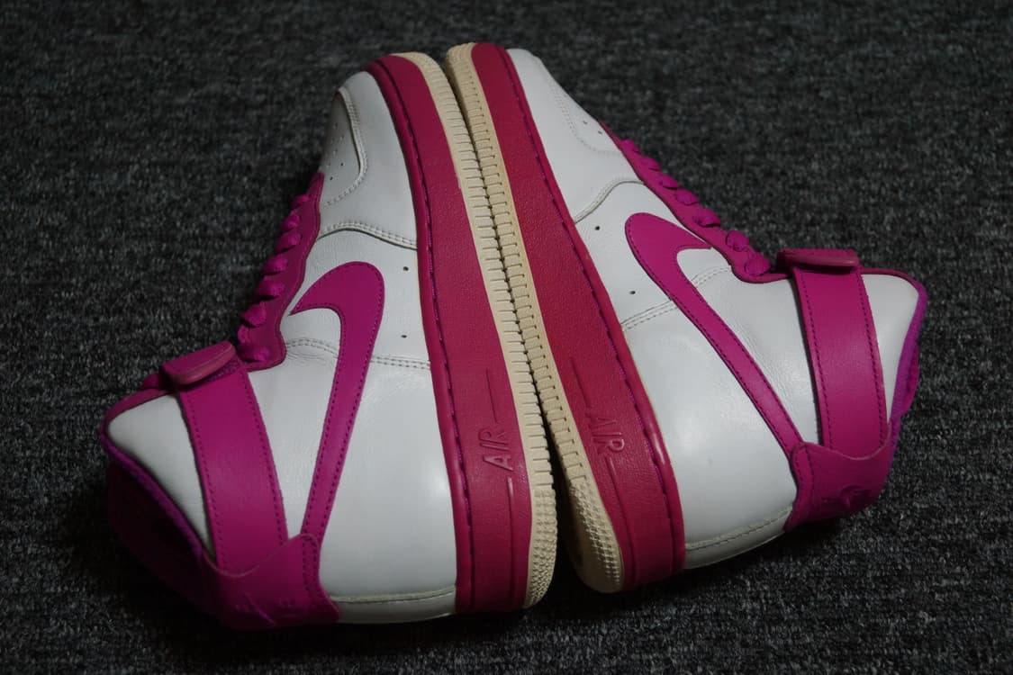 (5.5Y 240) 나이키 에어 포스 1 하이 레더 바이유 화이트 핑크 상품이미지2