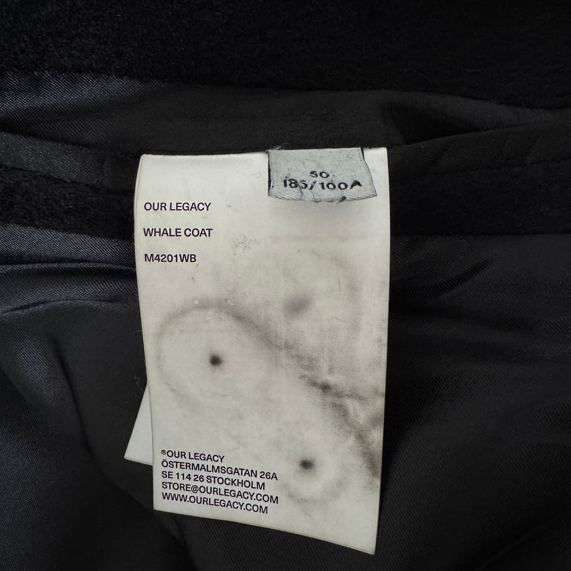 아워레가시 블랙 웨일 코트 50 사이즈 상품이미지4