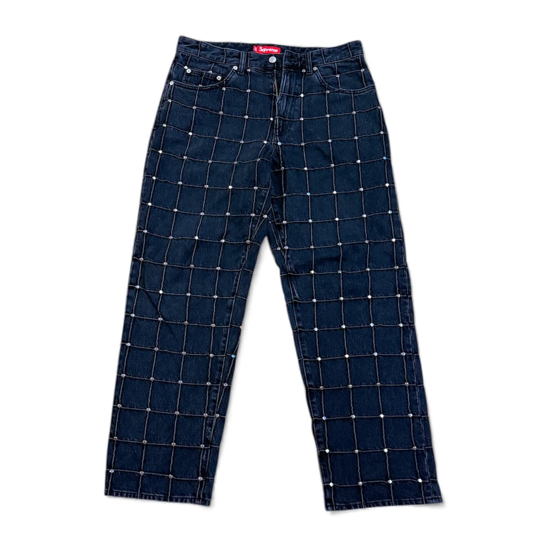 슈프림 스터디드 심 루즈 핏 진 블랙 32 상품이미지3