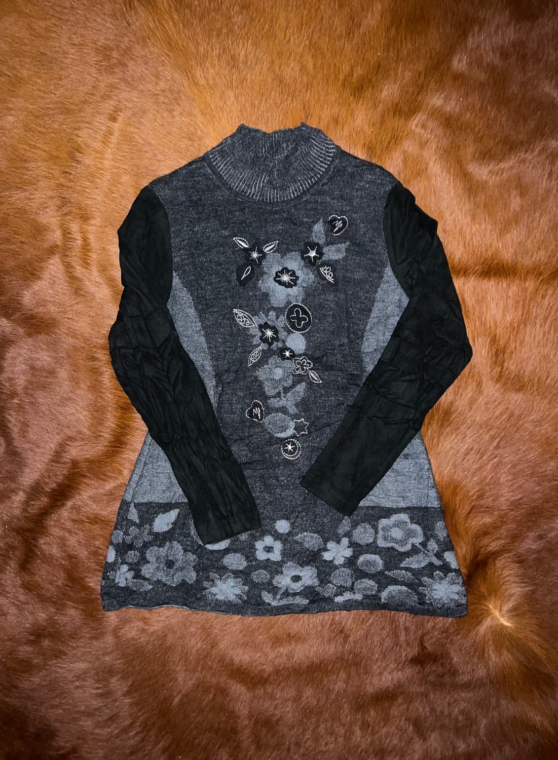 Floral Knit Tunic Top 상품이미지1