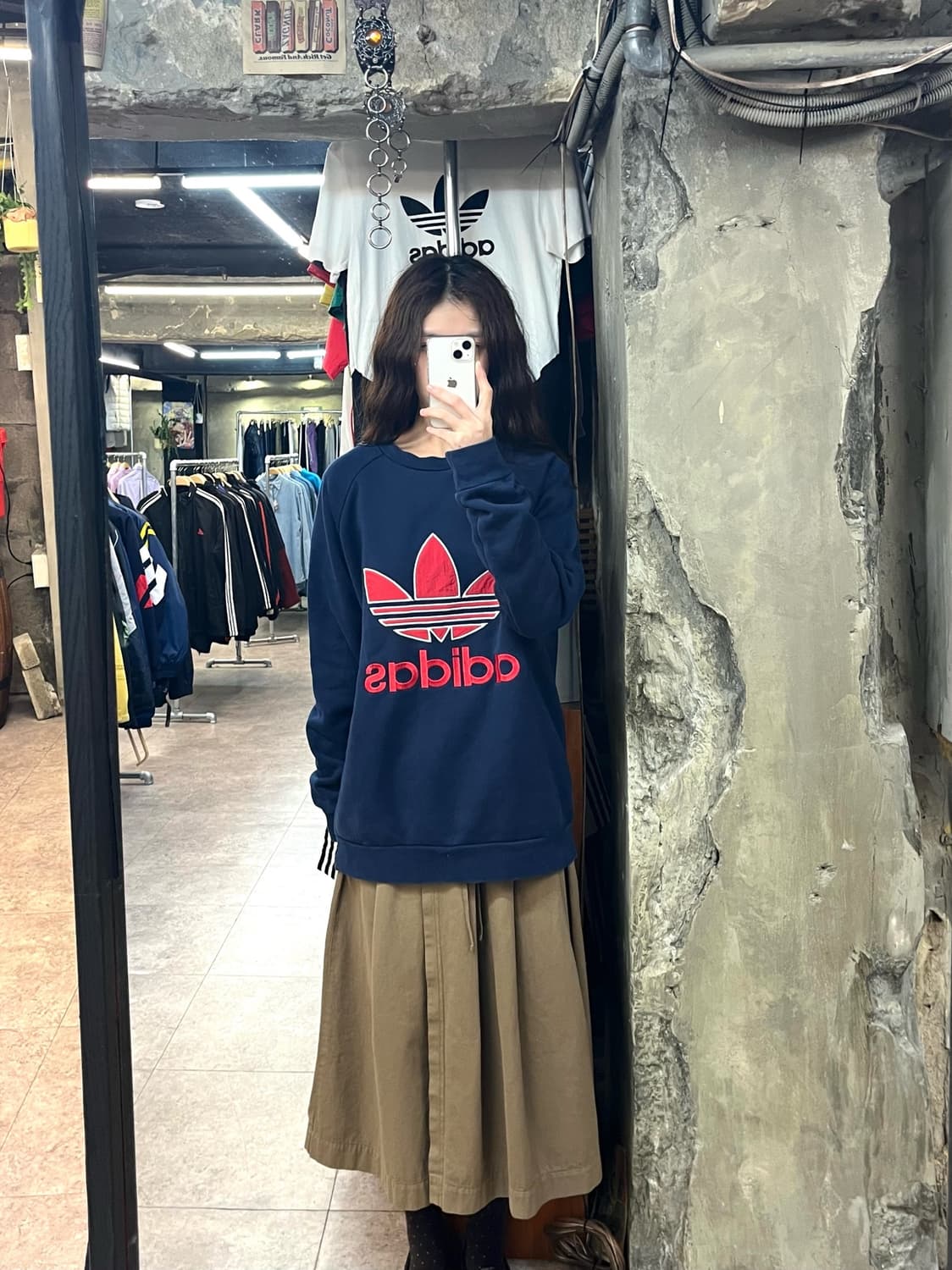 아디다스 기모 맨투맨 네이비 XL #csz2572  상품이미지2