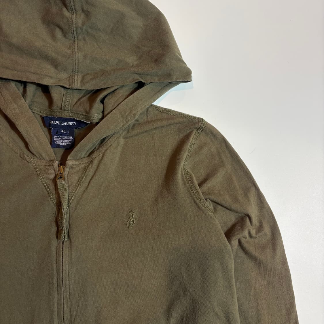 폴로랄프로렌 카키 로고 후드 집업 상품이미지2