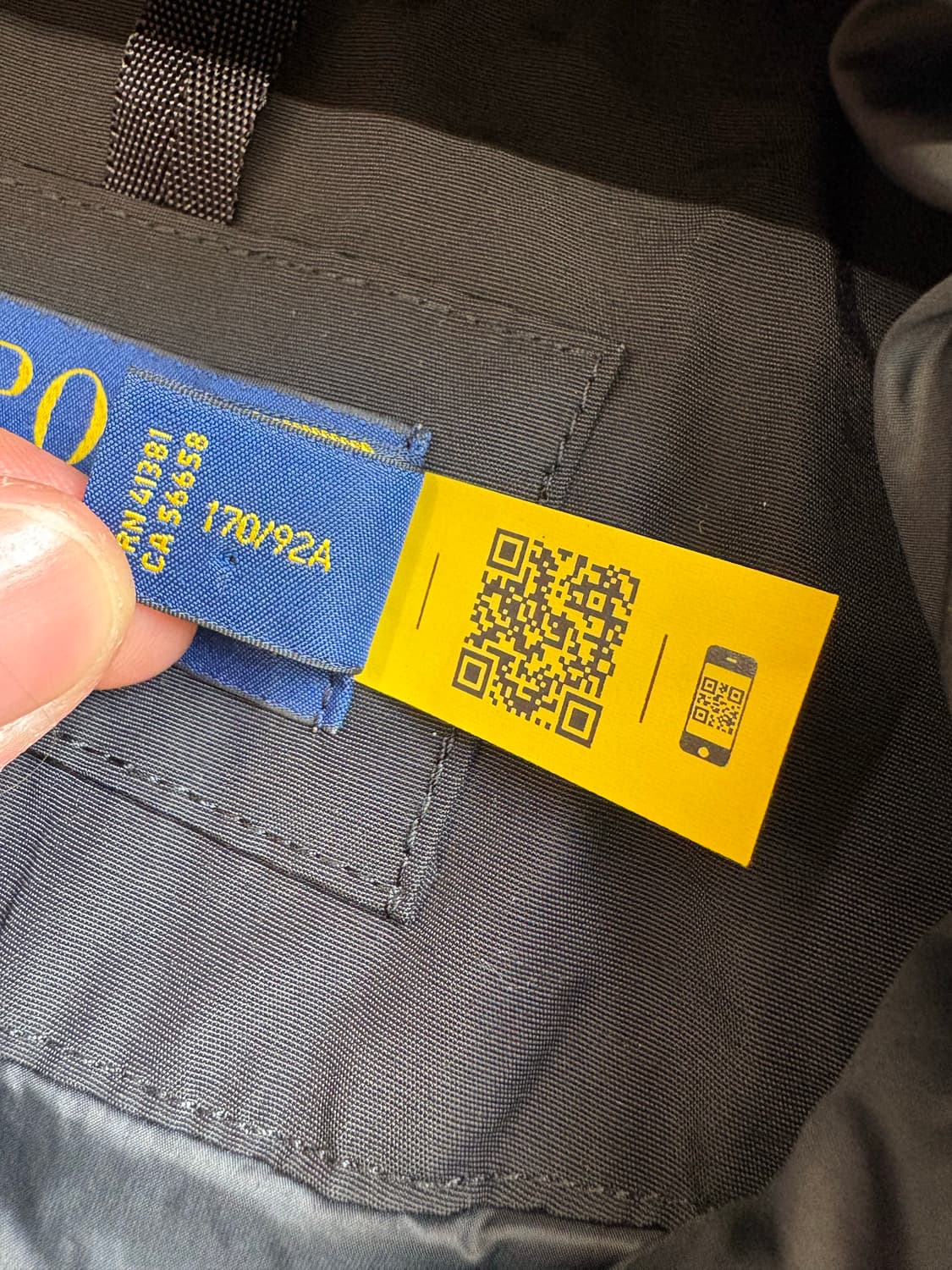 폴로랄프로렌 큐알라벨 바람막이 블랙 상품이미지6