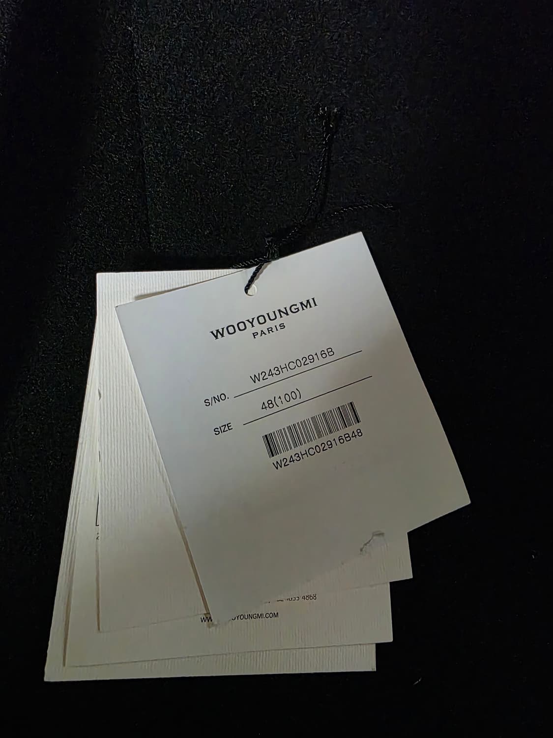 [실착 0회] 우영미 24FW 블랙 발마칸 코트 48사이즈 상품이미지4