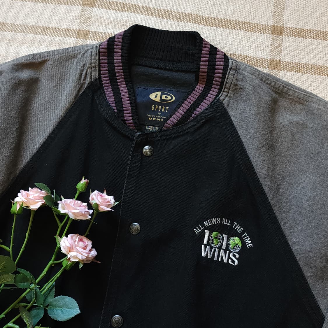 90s 빈티지 데님자켓 블랙 데님 바시티 재킷 빅사이즈 데님 XL 상품이미지3