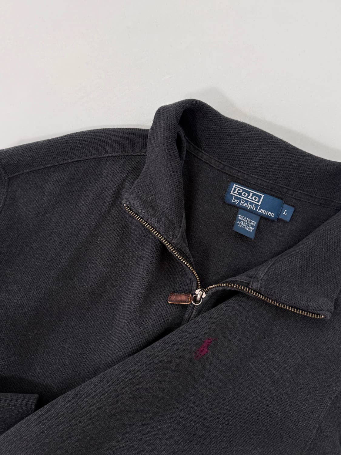 폴로 랄프로렌 오버핏 딥그레이 해비 코튼 니트 집업 상품이미지3