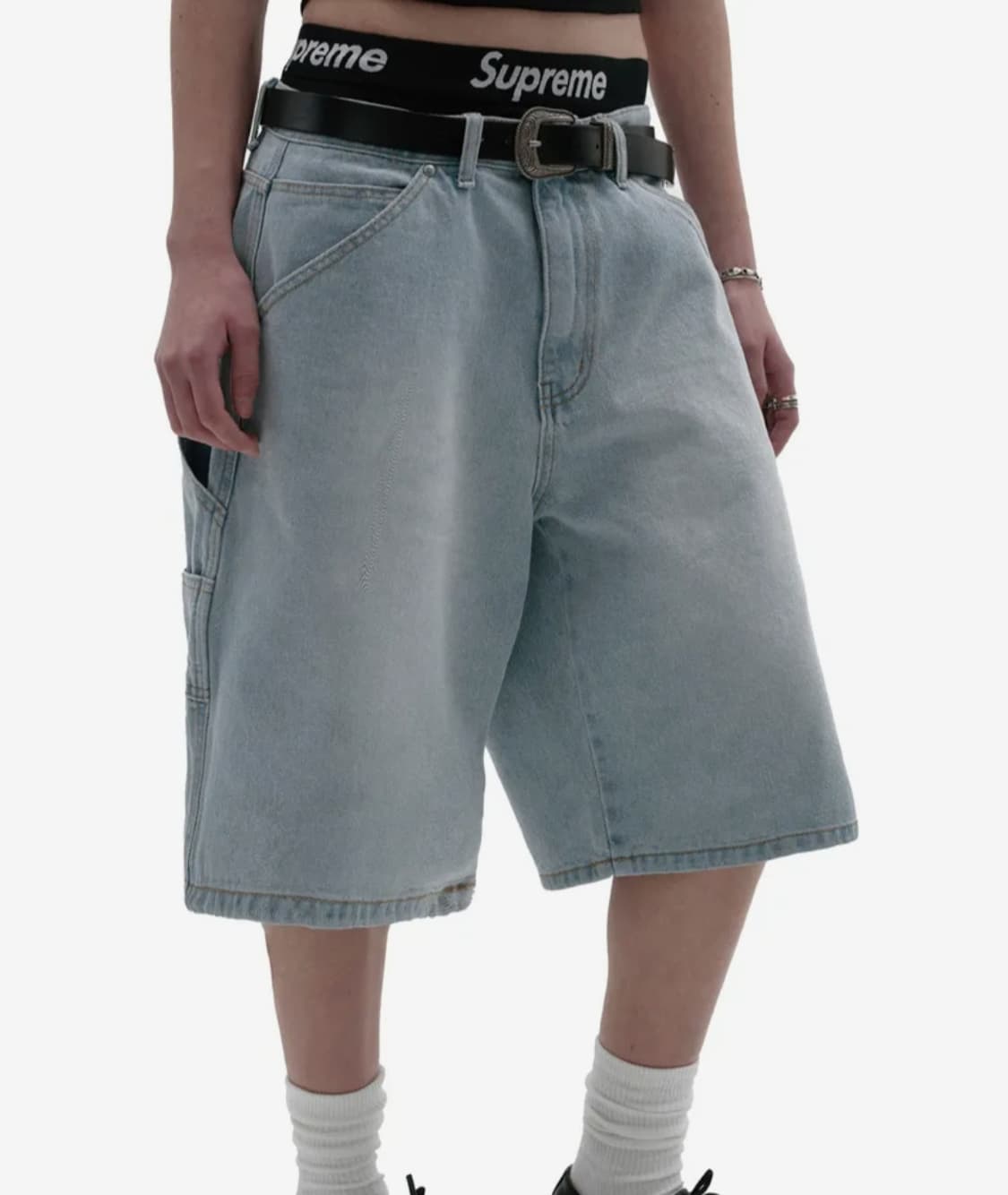 스웨이드 카펜터 버뮤다 데님 팬츠 상품이미지1