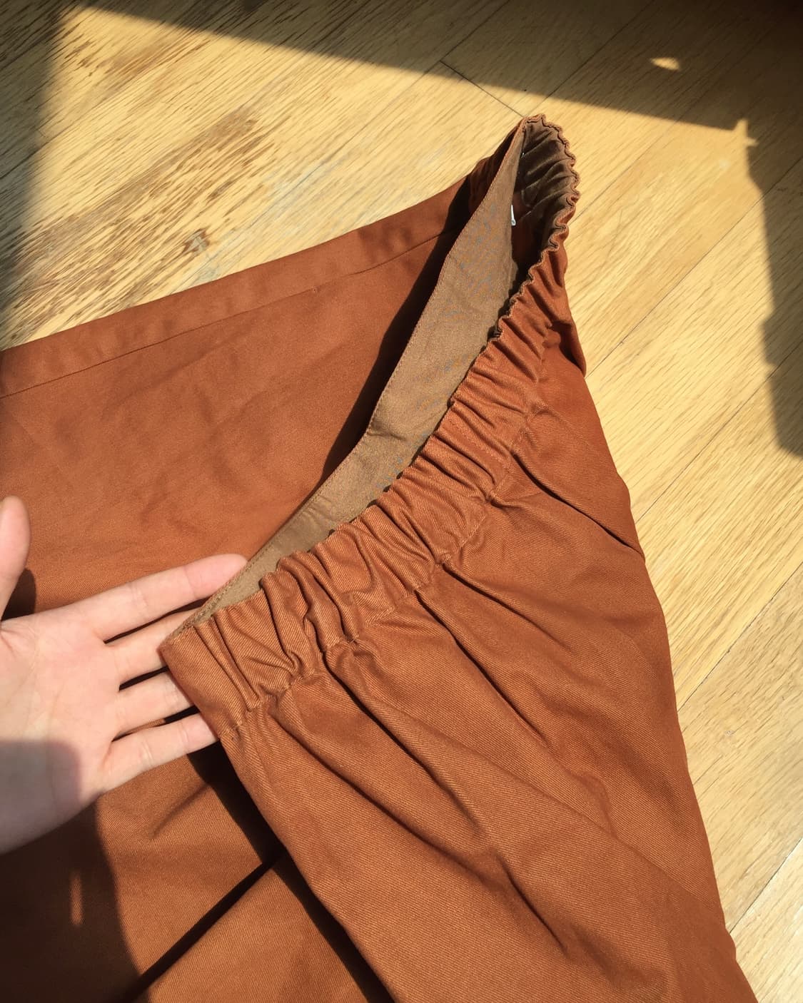 deep orange tuck flare skirt 상품이미지6