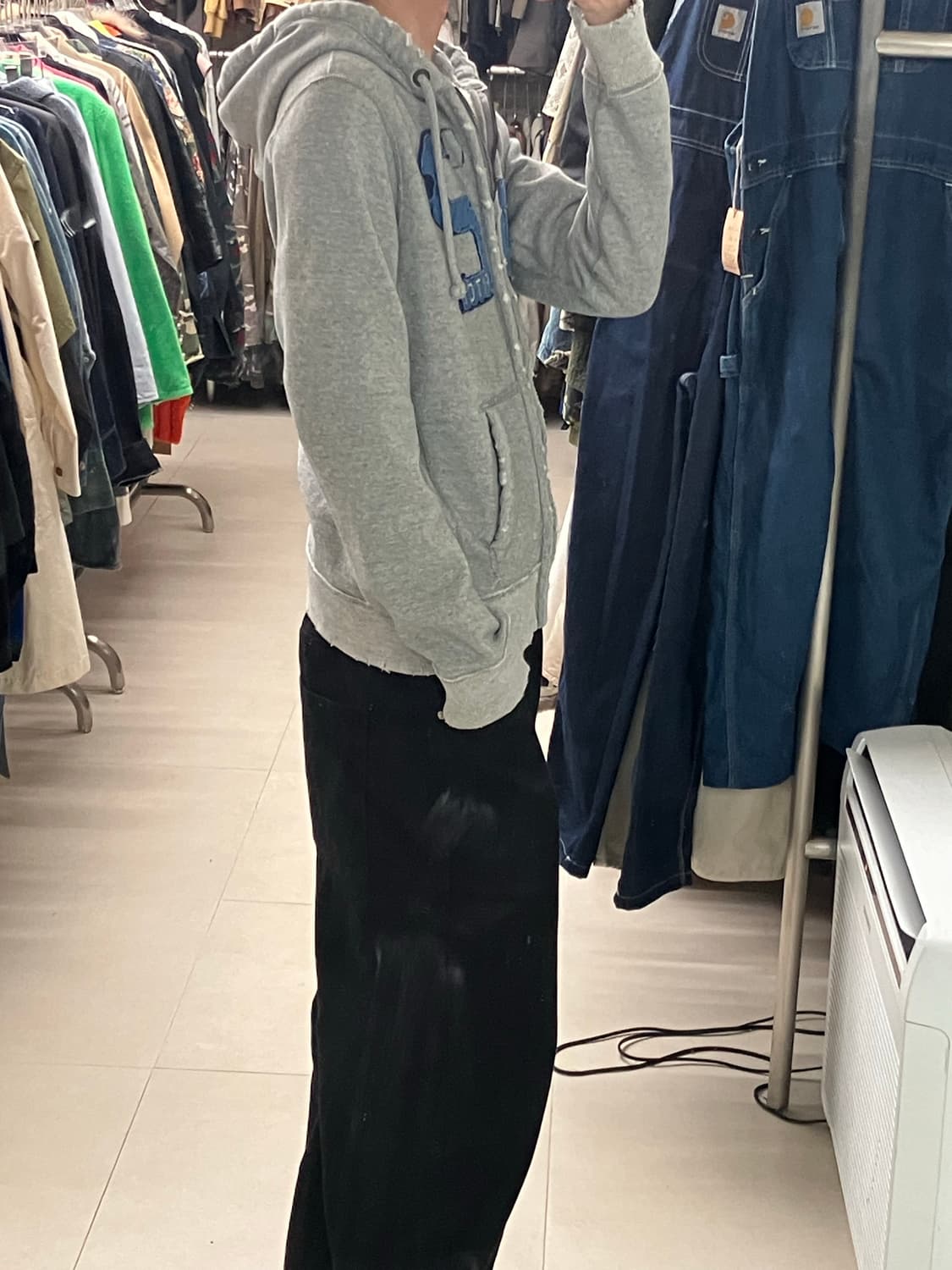 아베크롬비 그레이 데미지 후드집업 L 상품이미지7