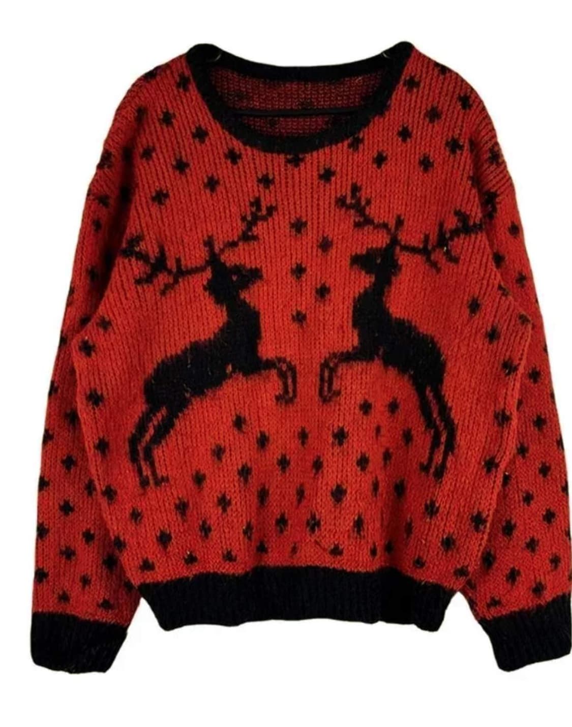 일본 빈티지 루돌프 레드 니트 맨투맨 티셔츠 상품이미지1