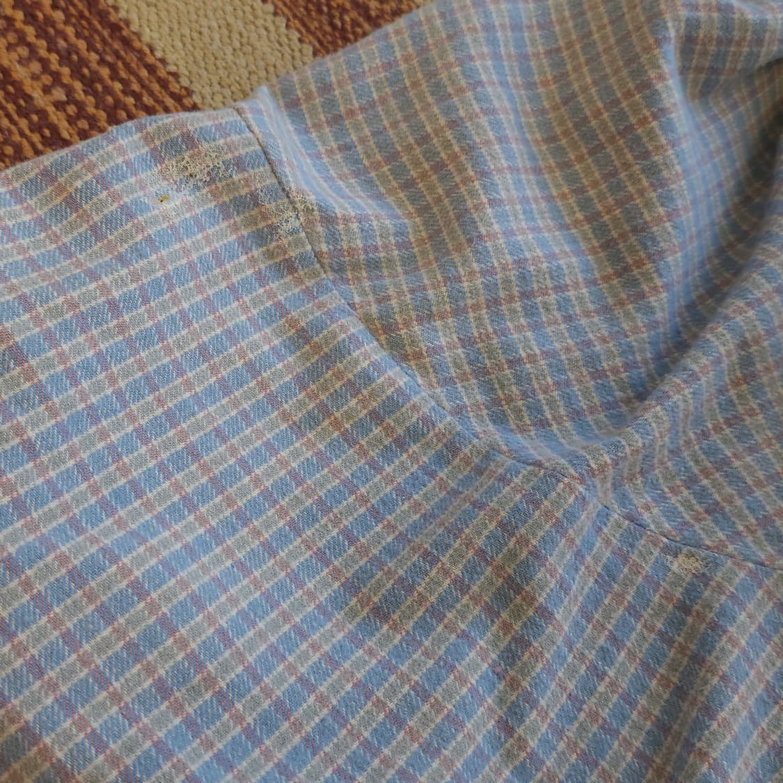 60s 프랑스 워크셔츠 스카이 블루 롱 튜닉 셔츠 프렌치 셔츠 L 상품이미지8