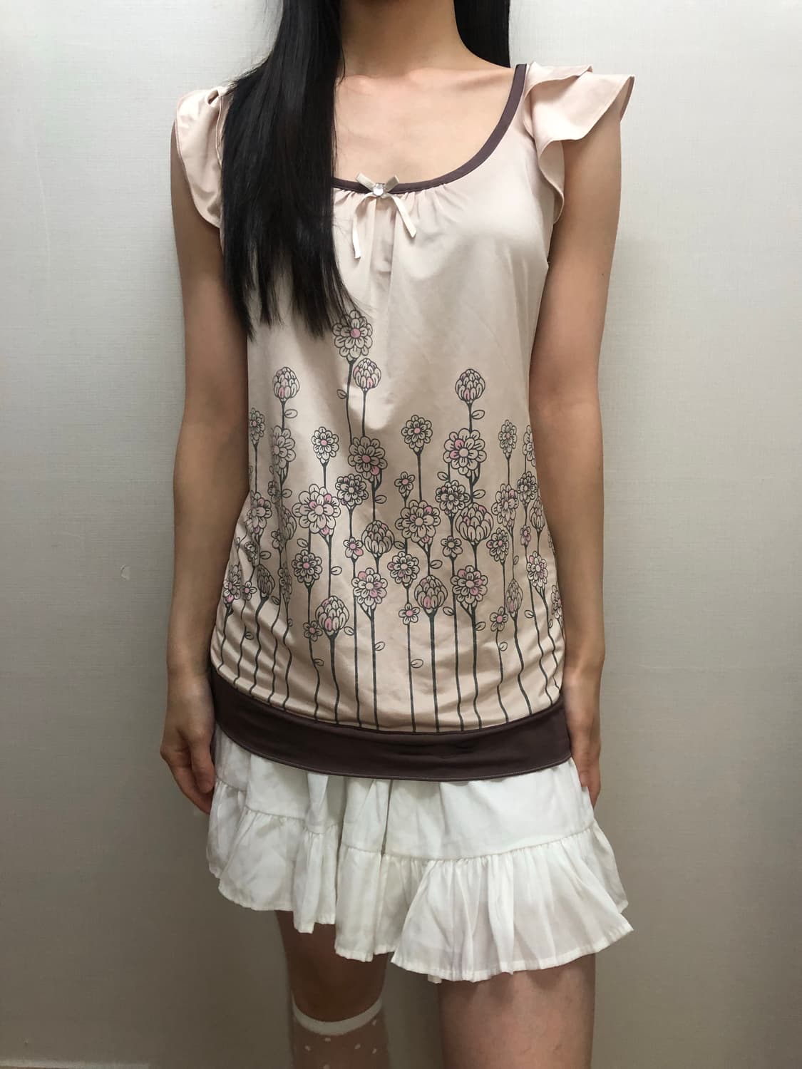 빈티지 인디핑크 프릴 티셔츠 상품이미지3