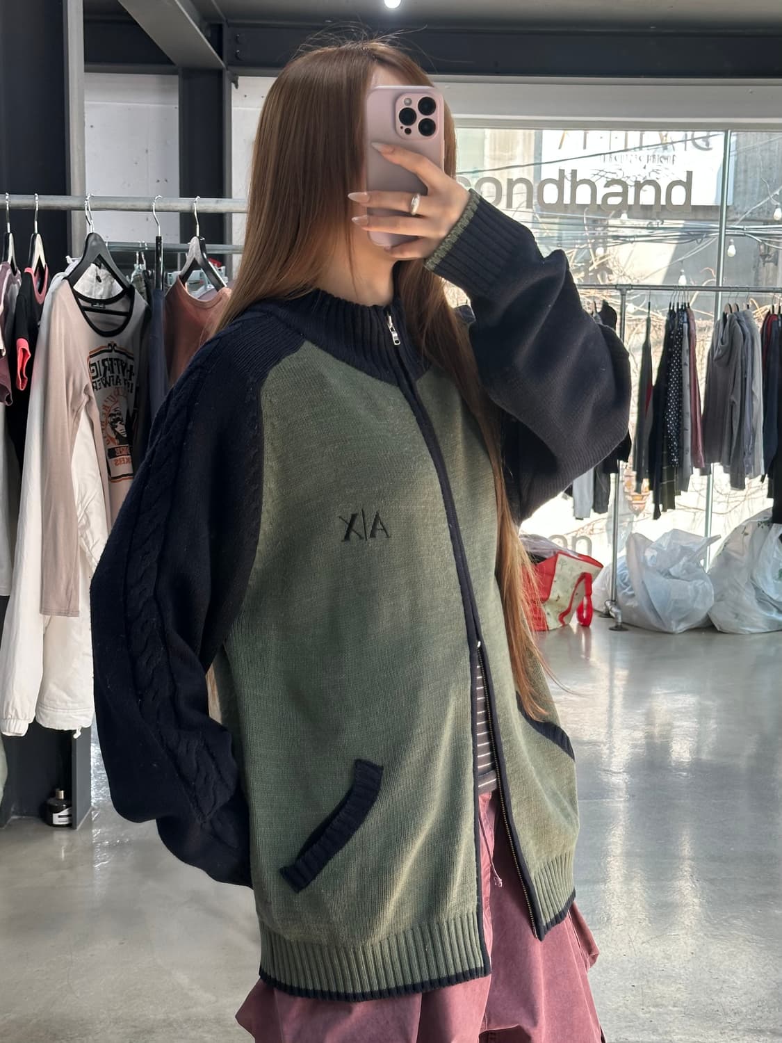 아르마니익스체인지 꽈배기 투웨이 니트집업 상품이미지1