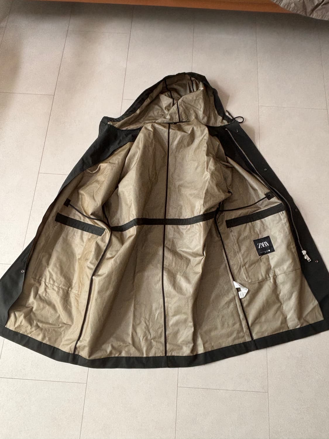 자라에 M-51과 테크웨어를 섞으면 - 나일론 롱파카 코트 블랙 상품이미지6