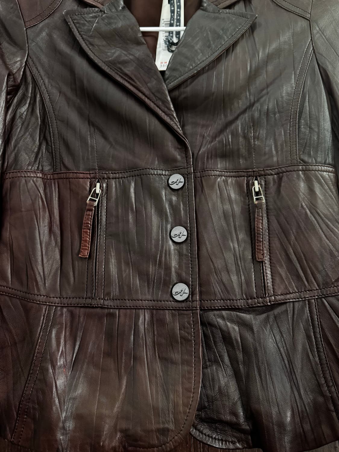 ALYSI 알리시 버건디브라운 소가죽 자켓 상품이미지4