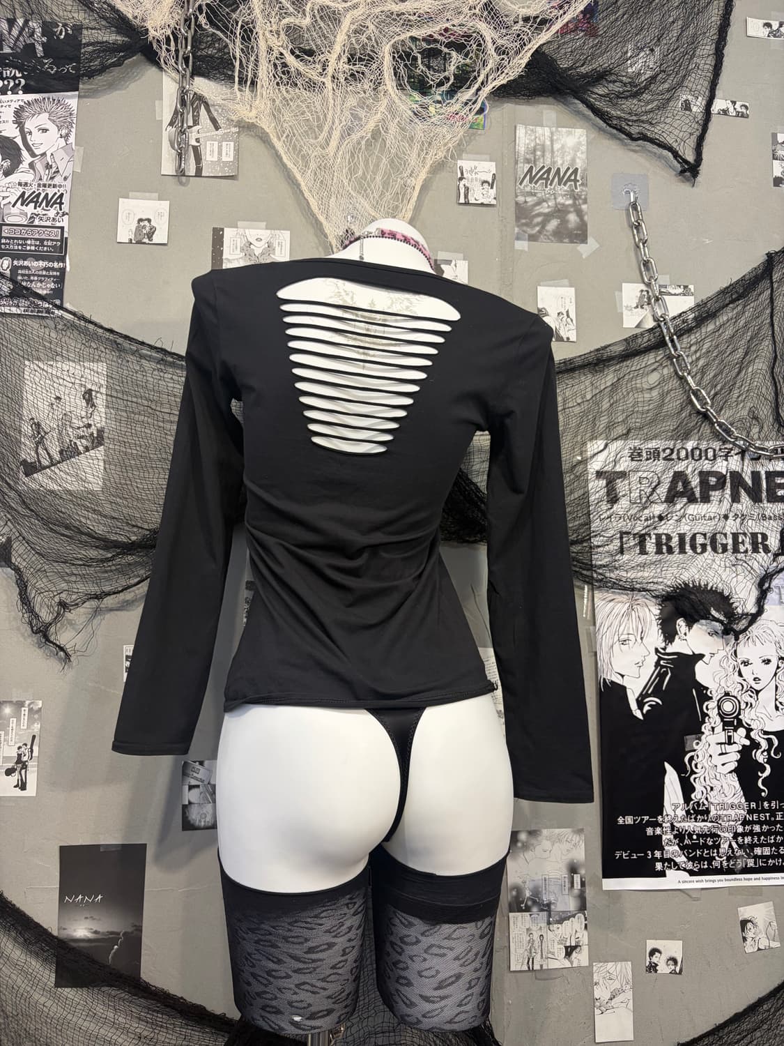 Y2K cubic cross Cut-out back longsleeve 상품이미지7