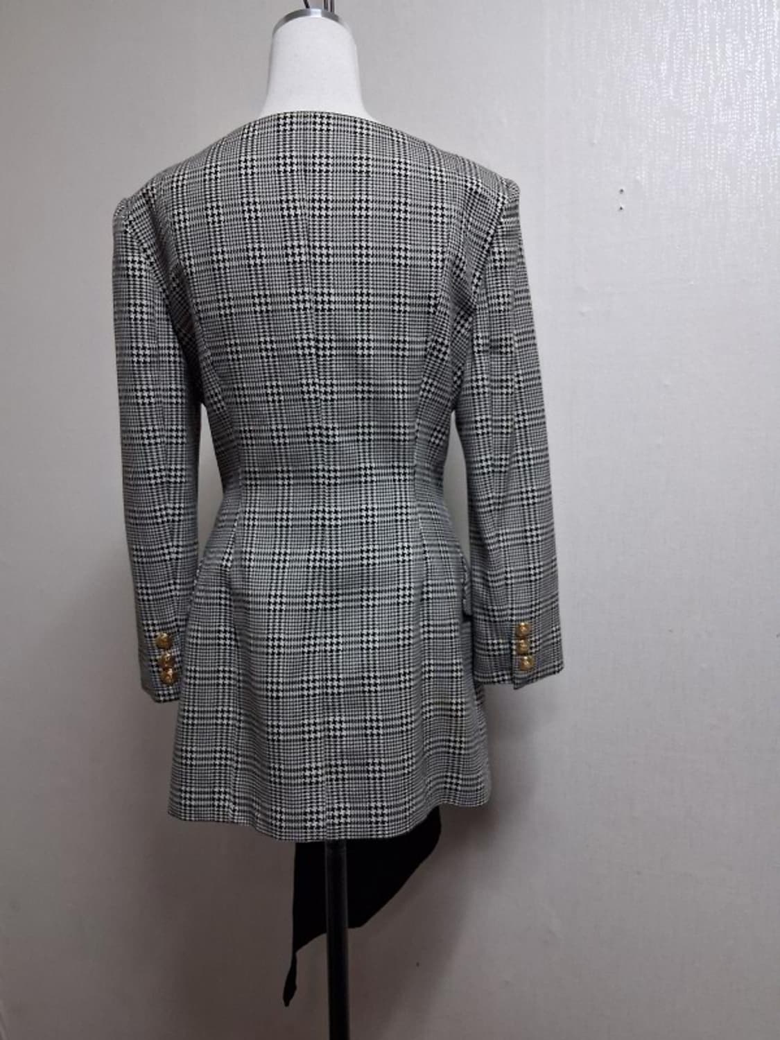 Pinky&Dianne 일본 핑키앤다이앤  검정체크 금장버턴 순모 쟈켓코 상품이미지4