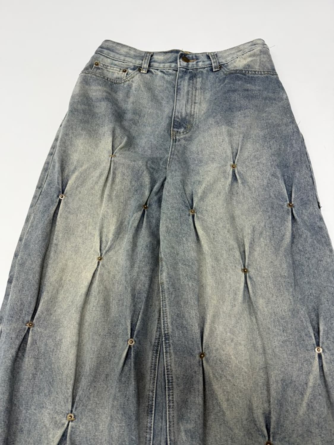 VTG STUD TUCK DETAIL DENIM JEANS 상품이미지2