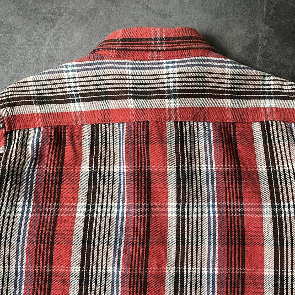 AVIREX 아비렉스 빈티지 레드 플랩 포켓 체크 코튼 셔츠 상품이미지6