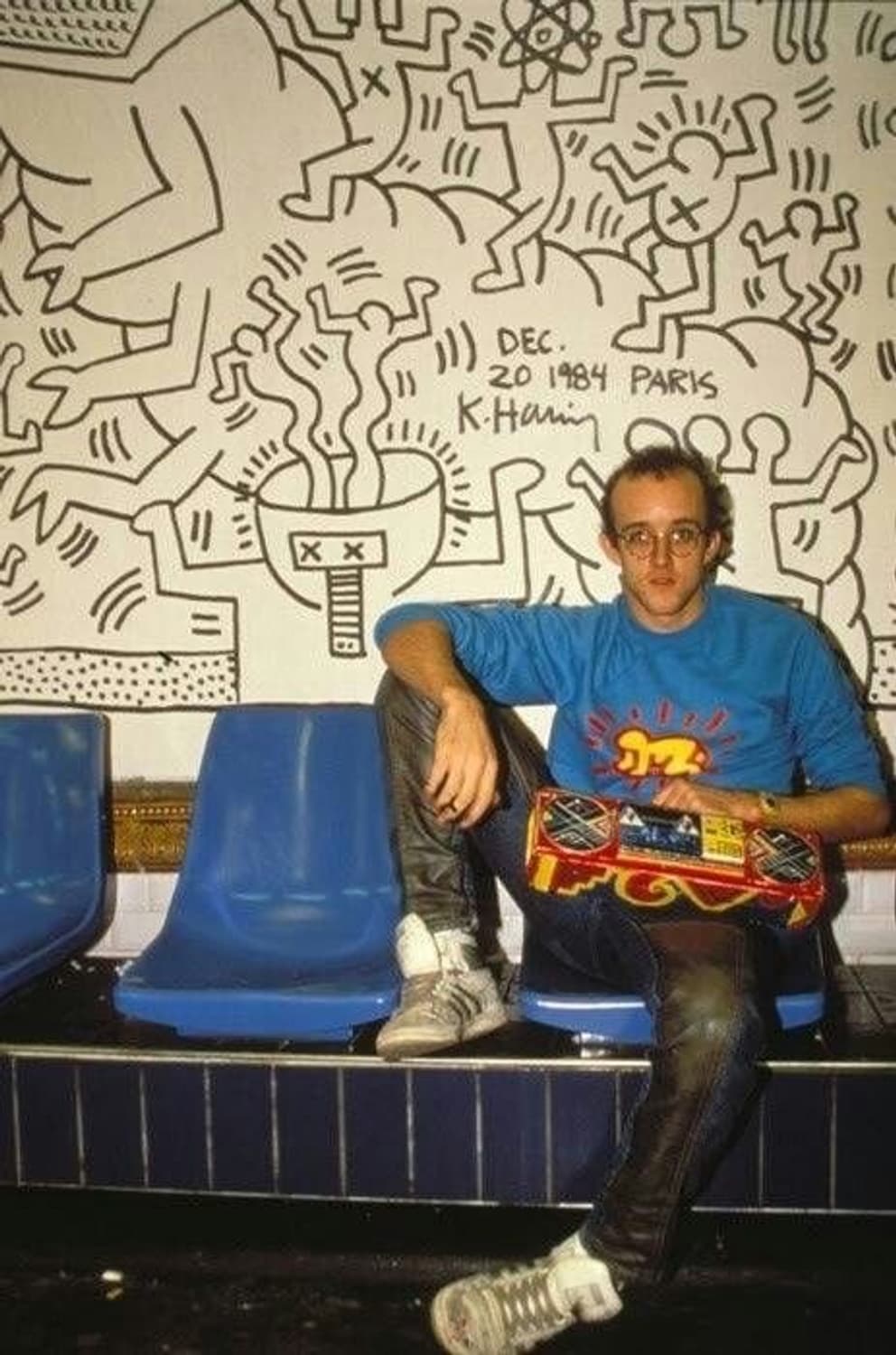 Rare)90-00s Keith Haring Art T(USA Made) 상품이미지1