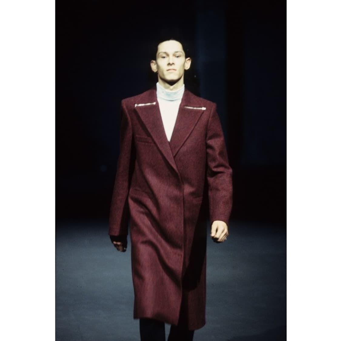 Raf Simons AW99 Burgundy Wool Zip Coat 상품이미지2