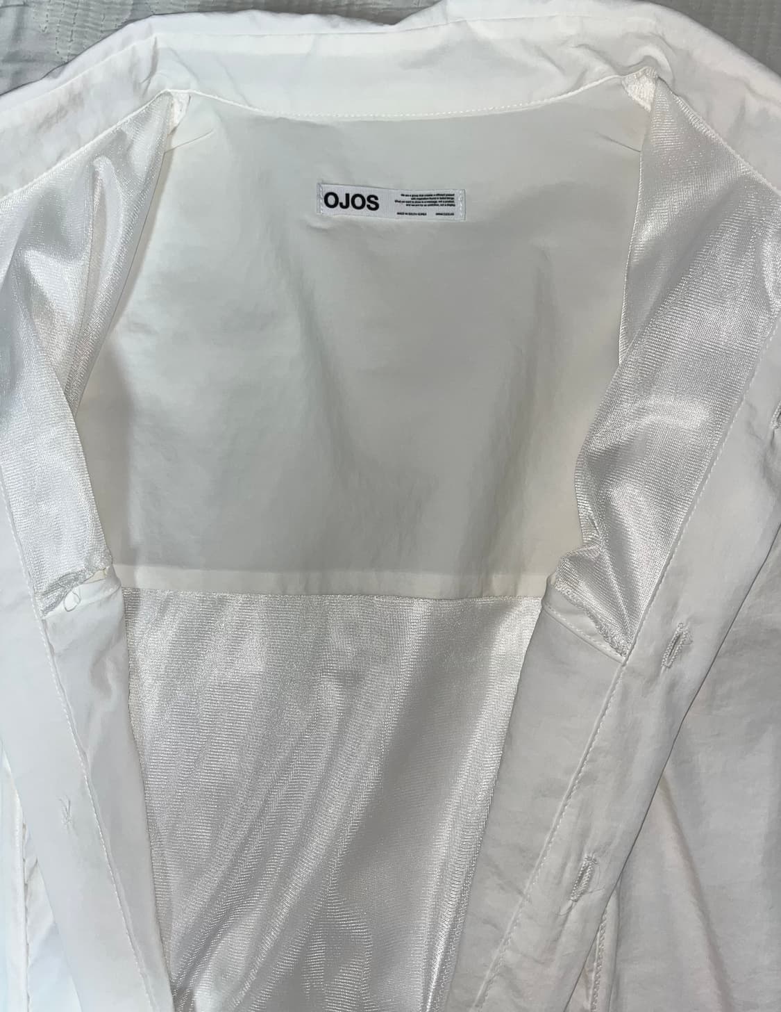 OJOS 오호스 체크홀셔츠 화이트 사이즈2 상품이미지3