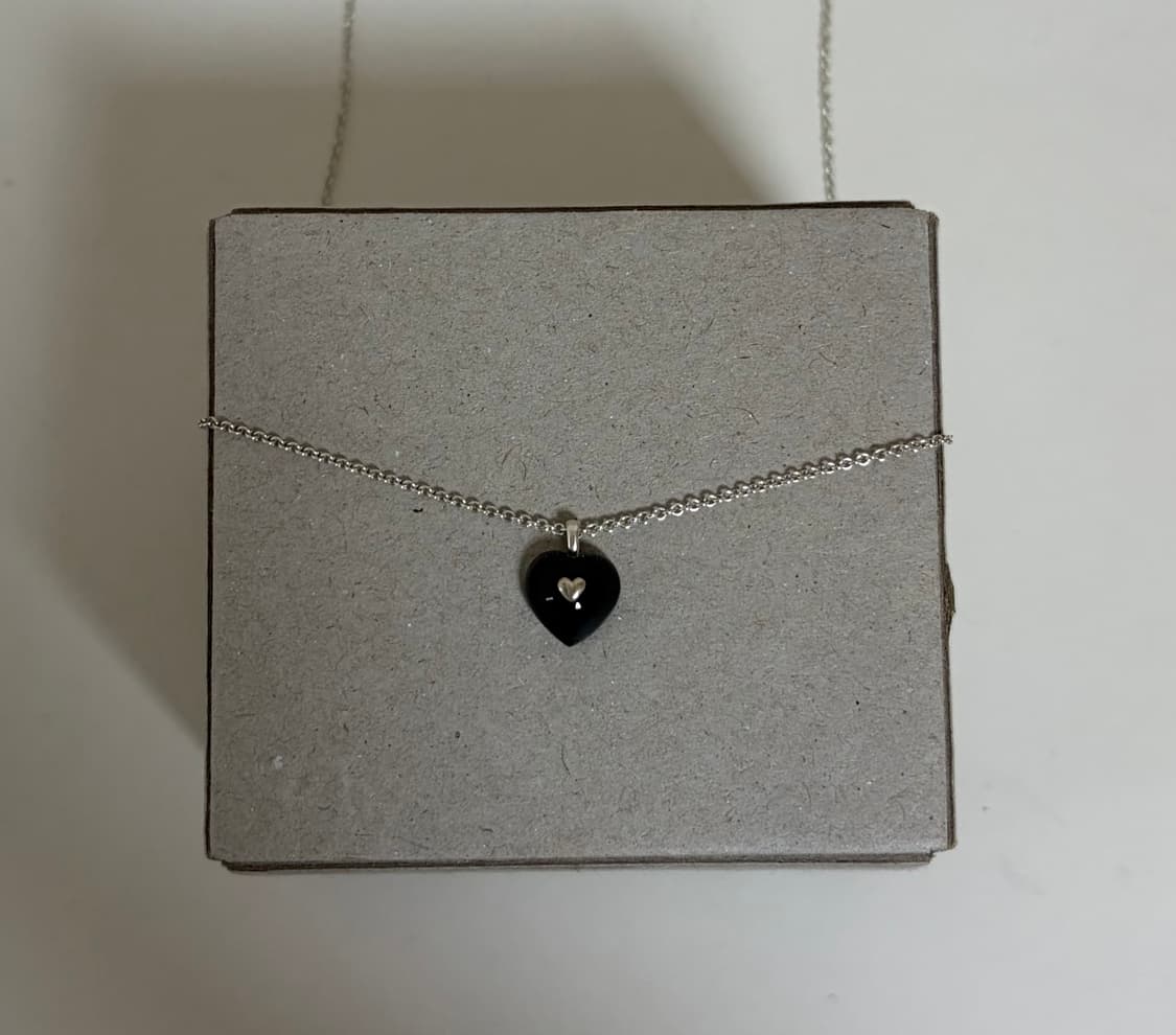 콜드프레임 베리 오닉스 하트 펜던트 블랙 목걸이 상품이미지2