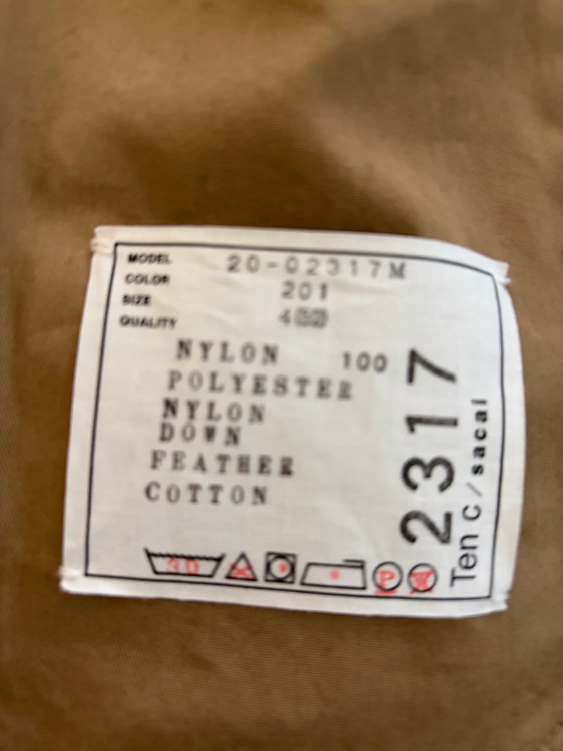 sacai x tenc 콜라보 레이어드 패딩 상품이미지7