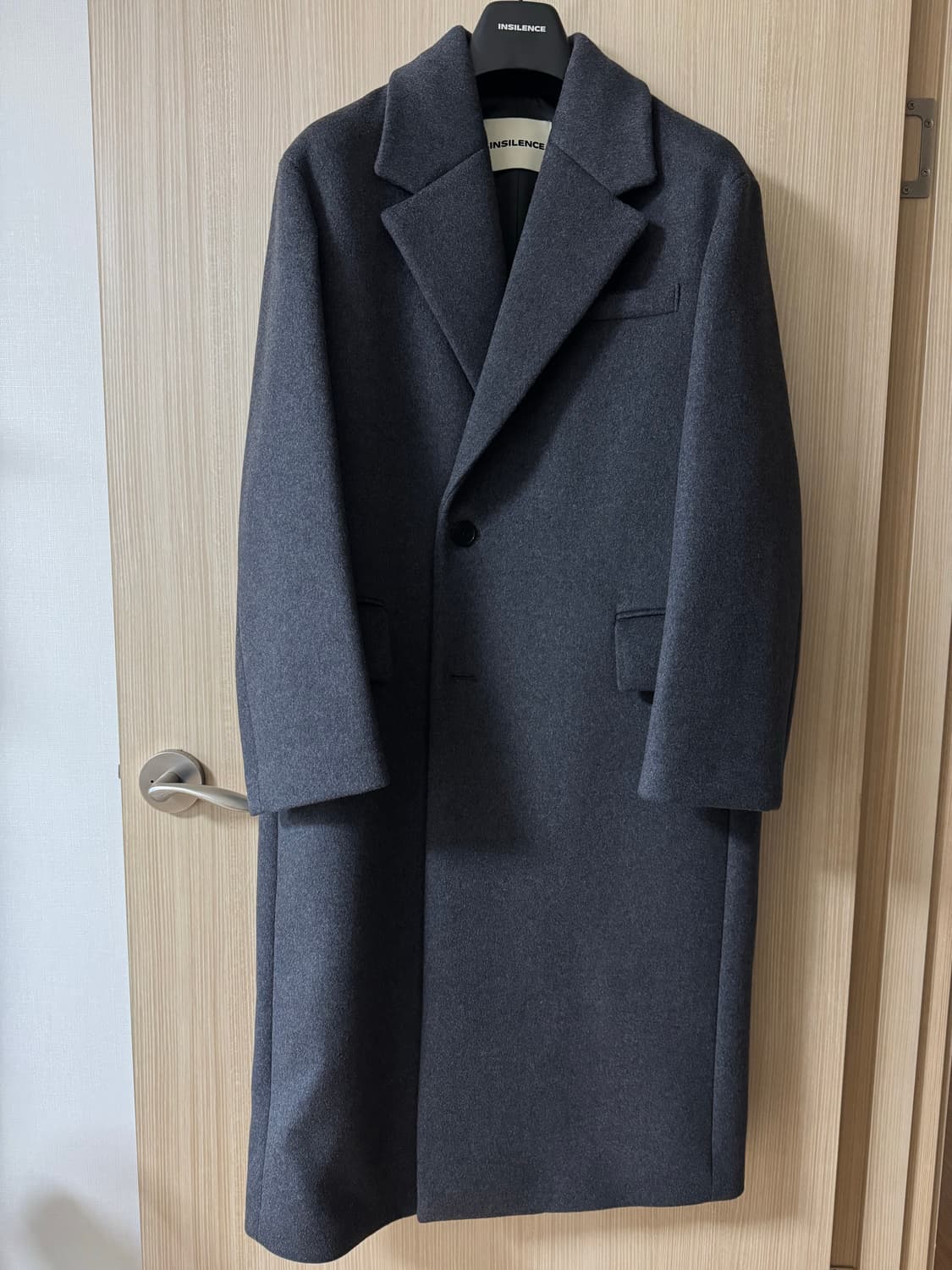 인사일런스 MTR 캐시미어 더블 코트 멜란지 그레이 팔아요! 상품이미지2